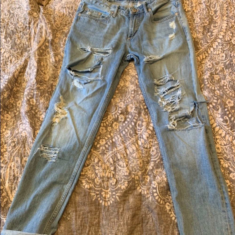 Distressed jeans
